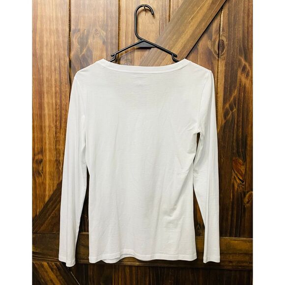 Armani Exchange Women’s White Long Sleeve T-shirt Sz S - Picture 2 of 5